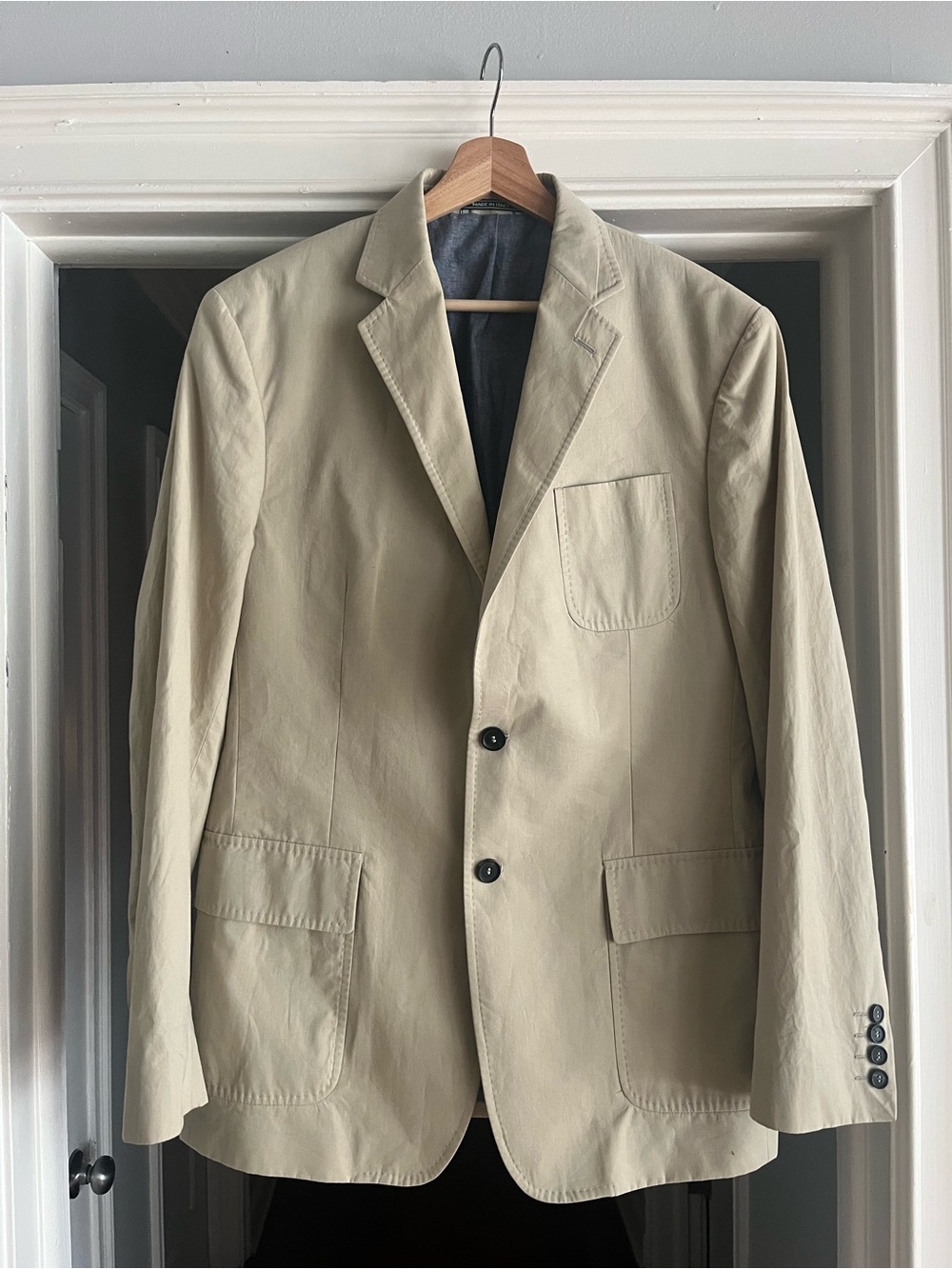 Billy Reid Beige Cotton Sport Coat Blazer